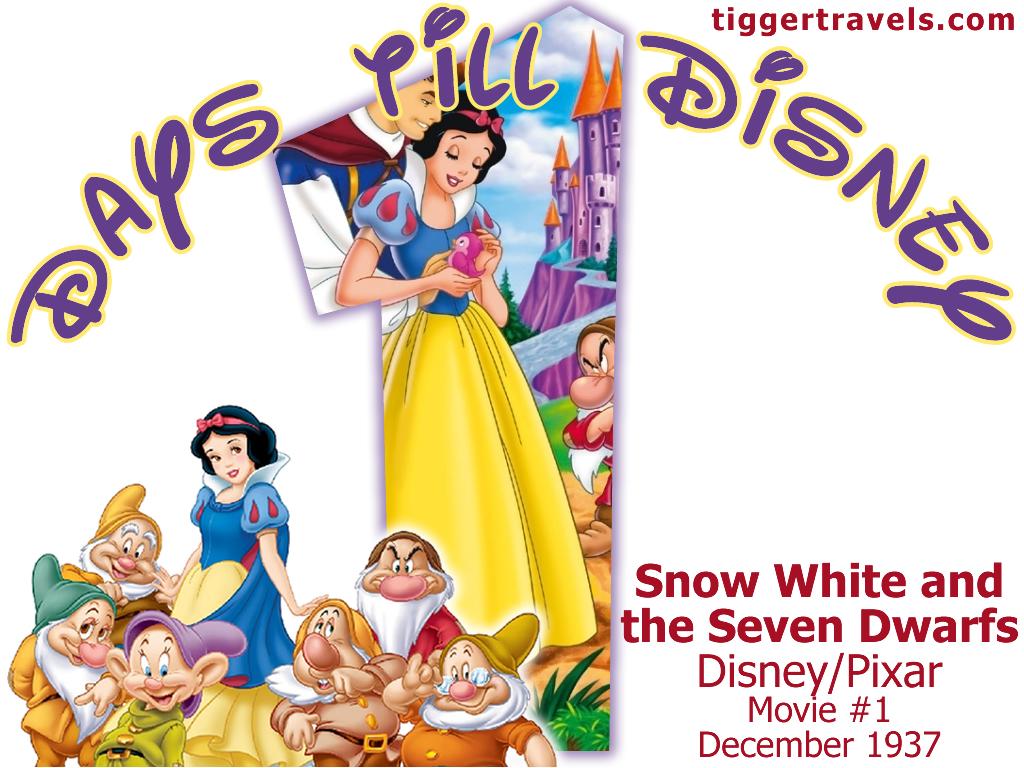 #TTDAVCDN Days till Disney: 1 day Snow White and the Seven Dwarfs Movie # 1 - December 1937