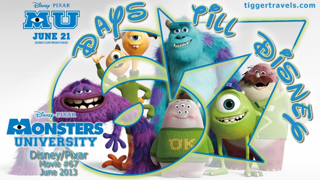 #TTDAVCDN Days till Disney: 67 days Monsters University Movie # 67 - June 2013