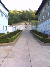 Click to enlarge image Walkway to hot spring bubbling from the ground. - Josephine Tussaud's World of Wax - 250 Central Avenue, Hot Springs, Arkansas