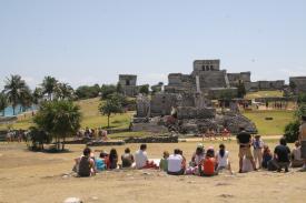 Castillo with Caribbean in background Castillo with Caribbean in background - Tulum Maya Ruins Site - Long time dream lives up to all expectations and so much more!