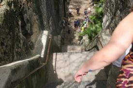 Click to enlarge image Looking down the Queen`s Staircase from the top - The Queen`s Staircase - Escape Route from Fort Fincastle that still exists.