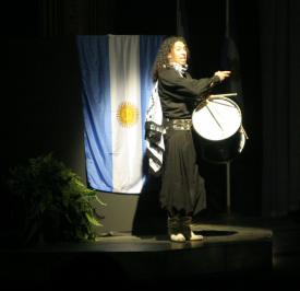 Click to enlarge image Andres Soso MCed the show. - "Amamos Argentina" with Los Pampas Gouchos - "We Love Argentina" show at Silver Dollar City with the Brenda Aerial Dance Company