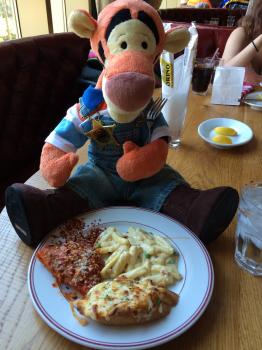 Click to enlarge image Chicken Parmesan, Mac and cheese that will change your whole perception of mac and cheese and a garlic cheesy toast. - Buddy V's Ristorante - at the The Venetian Las Vegas