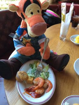 Click to enlarge image Apple crumble muffin, the croutons in that salad are NOT what you expect... they will change your concept of CROUTONS for ever!! Shrimp... mmm... shrimp!!!! — at Buddy V's. - Buddy V's Ristorante - at the The Venetian Las Vegas