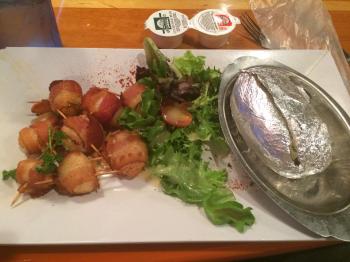 Click to enlarge image Bacon Wrapped Scallops - Florida's Seafood Bar & Grill, Cocoa Beach, Florida - Great fresh fried seafood