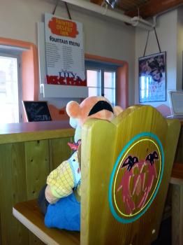 Click to enlarge image Tigger looking for a fountain drink. - Painted Desert Inn - Explore this intriguing national historic Landmark and discover its fascinating past from homesteads to Route 66! It is in the middle of the Painted Desert right on I-40!