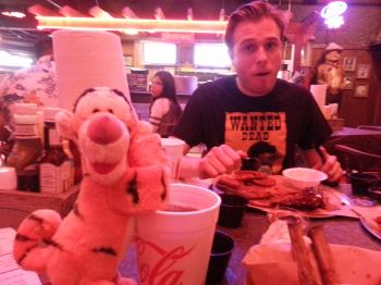 Click to enlarge image Tigger at Billy Bobs - There's no place in Texas like Fort Worth's Stockyards Station - Tigger takes some Brittish friends for a REAL Texas experience!