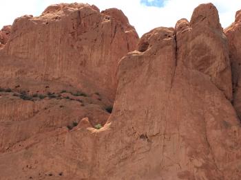 Click to enlarge image Close up detail of some of the freestanding rocks. - Garden of the Gods in Colorado Springs - Tigger basques in the beauty of this appropriately named place!