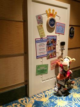 Click to enlarge image Tigger politely knocks to see if Pepe the King Prawn is currently in his Stateroom aboard the Disney Fantasy - Tigger Discovers Pepe the King Prawn's Stateroom Door 5148 ½ - Finally, a stateroom Tigger's size, he'll have to book this one for the next cruise on the Disney Fantasy!