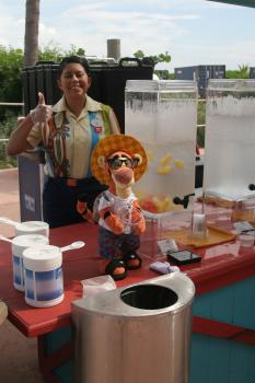 Click to enlarge image One of Tigger's favorite things at most ports is when cast members serve refreshing water on the docks! - Castaway Cay is a private PARADISE managed by Disney Cruise Line! - The only way Tigger or any other guests of Disney Cruise Line can get to Castaway Cay is on a Cruise.