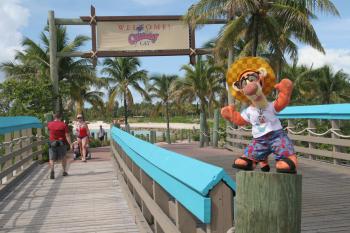 Click to enlarge image The best sign on Castaway Cay is the Welcome sign everyone passes under whether walking or riding the tram!!! - Castaway Cay is a private PARADISE managed by Disney Cruise Line! - The only way Tigger or any other guests of Disney Cruise Line can get to Castaway Cay is on a Cruise.