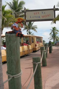 Click to enlarge image On the back of the happiest sign on Castaway Cay is the SADDEST sign!!! :( - Castaway Cay is a private PARADISE managed by Disney Cruise Line! - The only way Tigger or any other guests of Disney Cruise Line can get to Castaway Cay is on a Cruise.