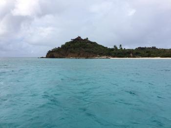 Click to enlarge image A view of the main house on Necker Island owned by Sir Richard Branson and operated by Virgin Limited Edition - TRC Boating in the British Virgin Islands - Part 4 of 5 - Tour of Necker Island owned by Sir Richard Branson from the water as well as Moskito Island and Eustatia Island.