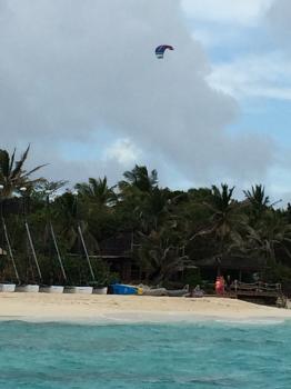 Click to enlarge image Someone learning to kite surf on Necker Island - TRC Boating in the British Virgin Islands - Part 4 of 5 - Tour of Necker Island owned by Sir Richard Branson from the water as well as Moskito Island and Eustatia Island.