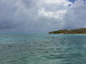 Click to enlarge image  - TRC Boating in the British Virgin Islands - Part 5 of 5 - Even in stormy waters, Captain Taiwo demostrated his many resources to deliver us through safely!