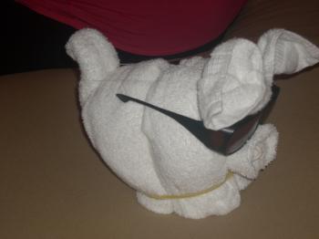 Click to enlarge image Awe!! How cute!! Piglet is such a good friend to Tigger!!! - Disney Cruise Line Towel Animals - Towel Critters are a nightly treat on all Disney Cruise Vacations