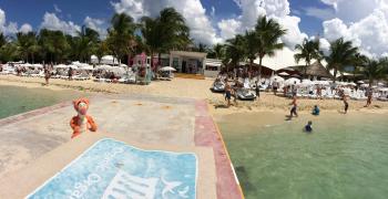 A view from the Dock of the whole property. A view from the Dock of the whole property. - Playa Mia Grand Beach and Water Park - Cruise ship excursion in Cozumel Mexico