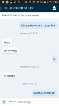 Click to enlarge image Simple chat also includes Disney themed emoticons. - Disney Cruise Line Navigator App #disneycruiselinenavigatorapp - A VERY Important tool for everyone on a Disney ship or planning on getting on one!