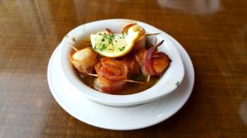 Click to enlarge image Bacon Wrapped Scallops - Captain Dave's on the Gulf, Destin, Florida - Seafood that is fresh, memorable and always leaving you wanting more! #Destin #Beach