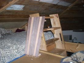 Click to enlarge image - A New Seat - Loft seat made of Oak and Black Walnut.