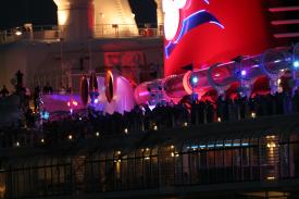 Click to enlarge image You can actually see the water in the Aquaduck - The New Disney Dream Arrives in Port Canaveral - Panama Cruise January 2011 - Last Trans-canal trip planned for the Disney Wonder at this time.