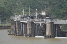 The Dam at Gatun Lake The Dam at Gatun Lake - Lago Gatun and the Panama Canal Crossing! Part 3 - - Panama Cruise January 2011 - Last Trans-canal trip planned for the Disney Wonder at this time.