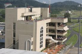 Canal headquarters and a lot of tourists Canal headquarters and a lot of tourists - Miraflores and Pedro Miguel Locks, Panama Canal! Part 5 - Panama Cruise January 2011 - Last Trans-canal trip planned for the Disney Wonder at this time.