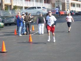 Click to enlarge image David came huffing in, pouring on the speed to make the last few seconds count. - Eureka Victorian Classic 10k Run -