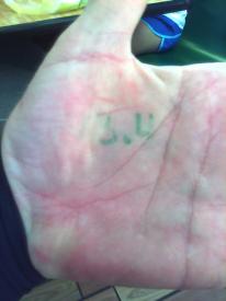 Click to enlarge image Evidence... here is what I wrote on my hand the night before! - Eureka Victorian Classic 10k Run -