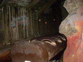 Empty floats on Splash Mountain Empty floats on Splash Mountain - Mickey's Not-so-scary Halloween Party at Disney World - Halloween Celebration at Magic Kingdom that runs from September through November.