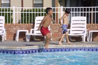 Click to enlarge image  - Adam and Val Swim - Invitation to Aransas Harbors Pool