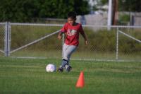 Adam Practices Soccer